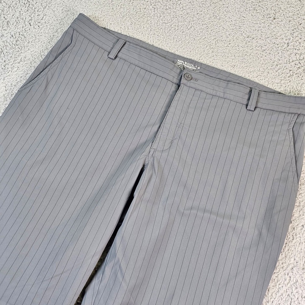 Nike Golf Pants Mens 38x30 Gray Dri-FIT Tour Performance Pinstripe 585752-021